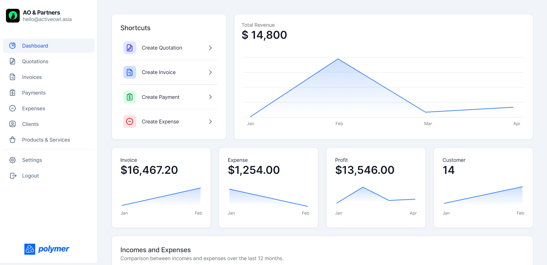 Polymer Invoice screenshot